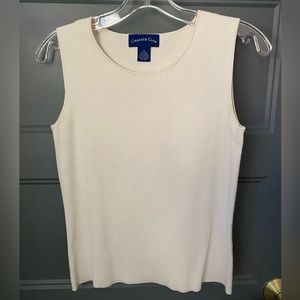 Charter Club Cream Silk Top | Small